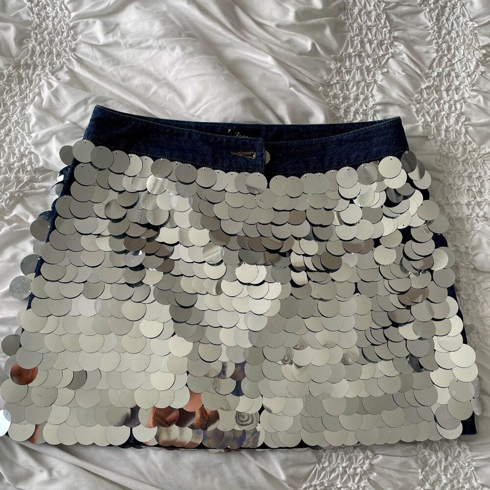 Sequin and Denim Mini skirt